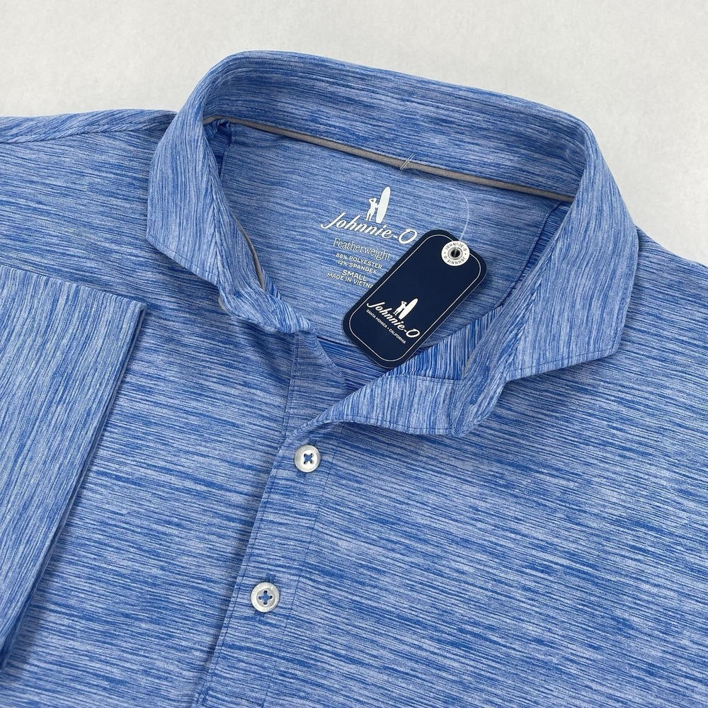 Johnnie O Featherweight Huron Polo Shirt Mens S Blue Performance Stretch NWT